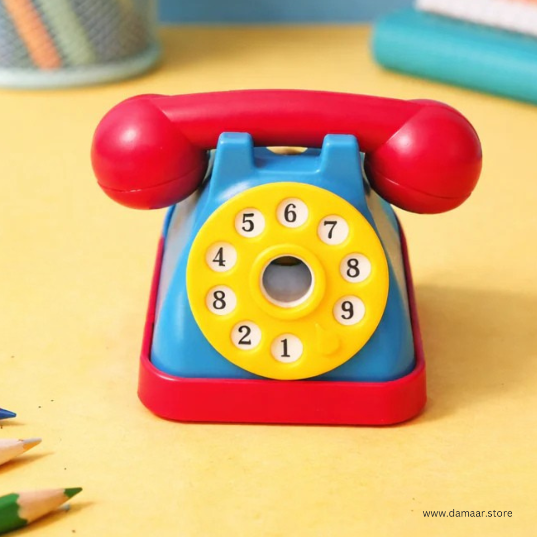 Telephone Sharpener | Pack of Two Sharpeners | Vibrant Colours | Attractive Stationery