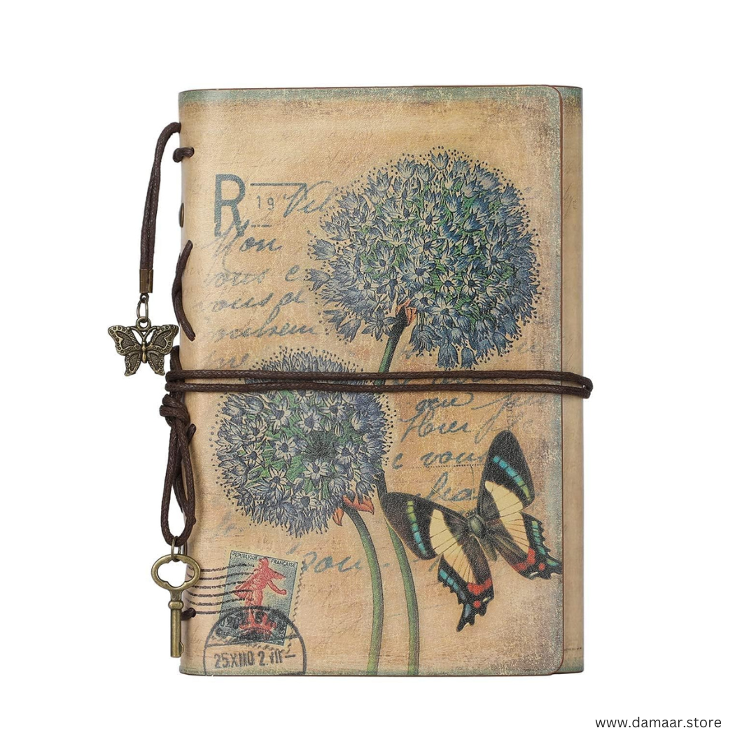 Vintage Leather Diary| Refillable Notebook with Lock Strap |  Zipper Pocket Inside | Great Gift Idea