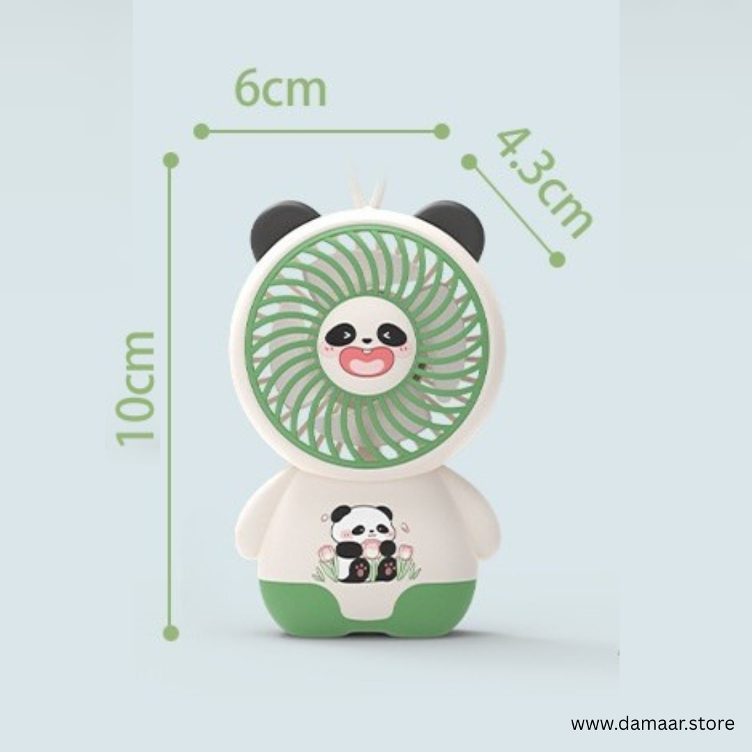 Jolly Chilly Panda Fan | Lightweight - Travel Friendly | Ultra-Compact Pocket-sized | Rechargeable | USB-C Charging