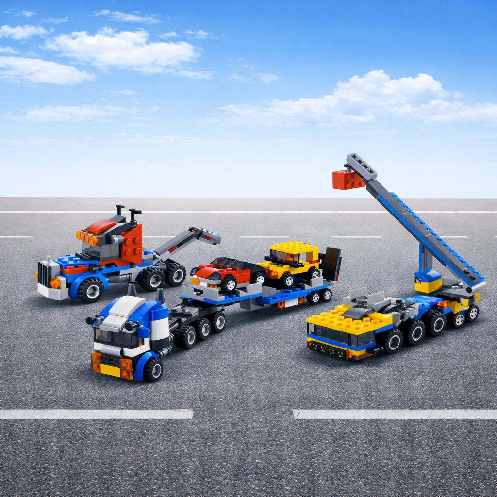 Vehicle Transporter | Build 3 Unique Vehicles | Multificence, Lego Blocks | For Kids Aged above 6 Years | Gift Set