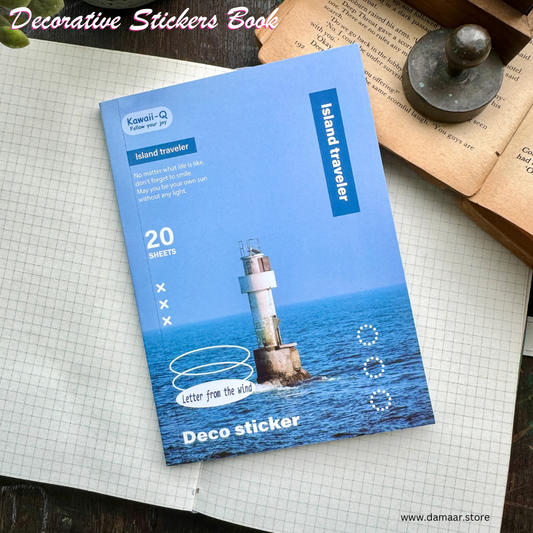 Decorative Stickers Book - Island Traveller Theme | 20 Sheet Booklet | Variety of Designs