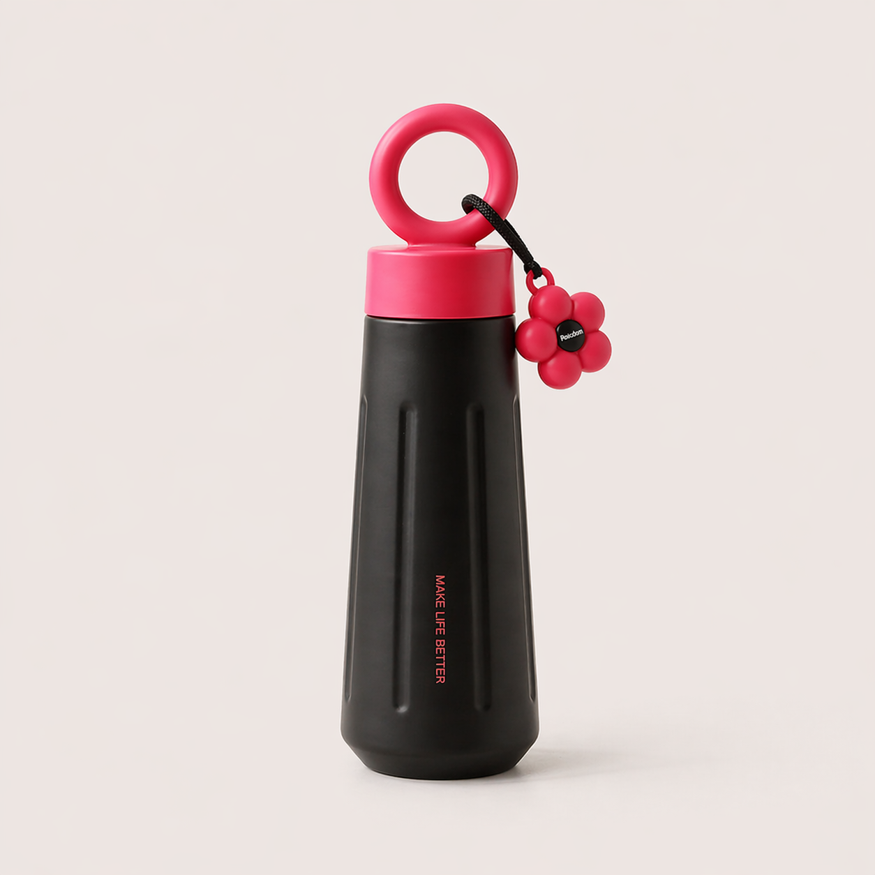 Cute Flower Loop Water Bottle | Premium Grade Stainless Steel | 450 ML Capacity | Wide Mouth and easy to Clean | For Kids and Teen