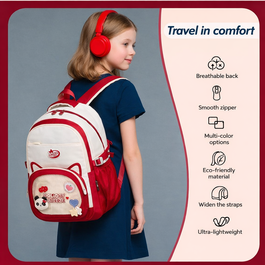 Cool Breeze Smart Backpack | Multiple Compartments Plus a Back Pocket | Water Resistant | School, College and Travels | Boys and girls aged 8 to 14 years