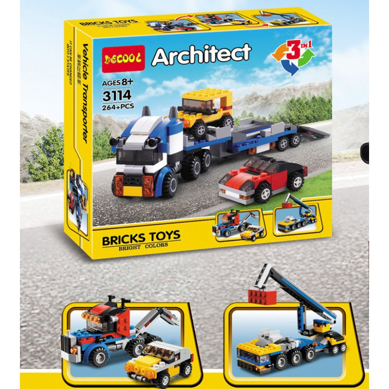 Vehicle Transporter | Build 3 Unique Vehicles | Multificence, Lego Blocks | For Kids Aged above 6 Years | Gift Set