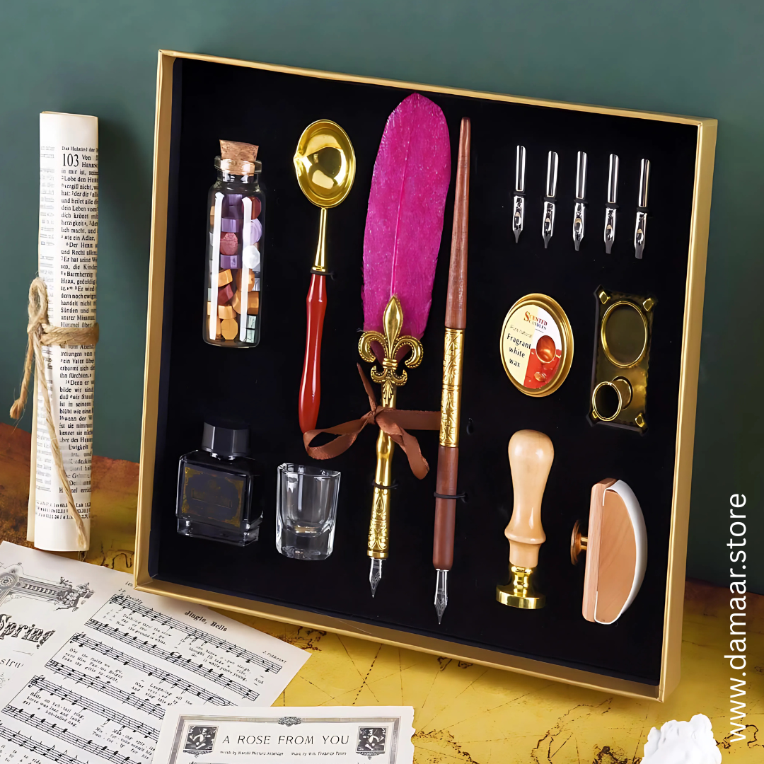 Classic Charm Calligraphy Pen Set | 5 Replacement Nibs | Antique and Elegant | Gift Set | Artist