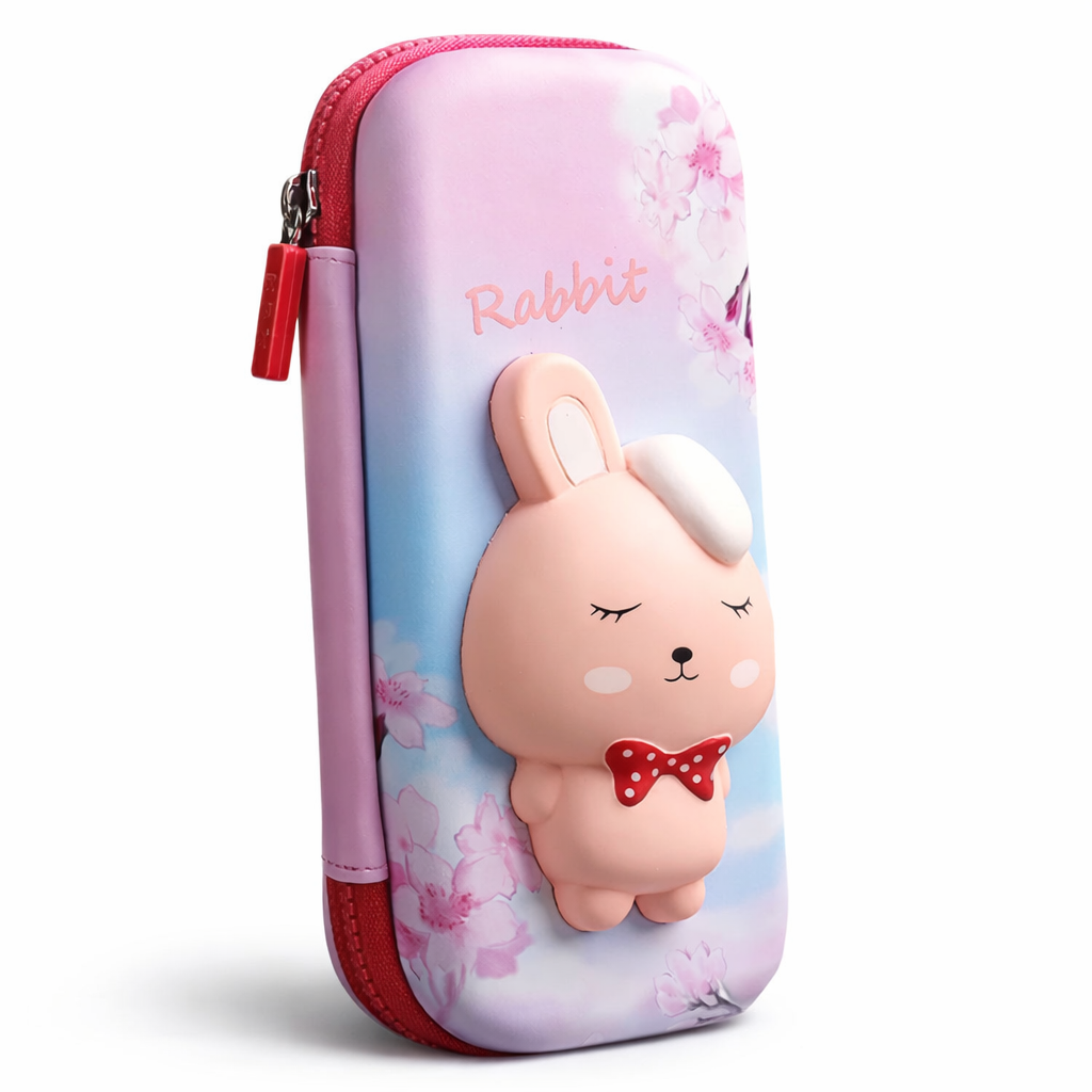 Cute 3D Plushy Pencilcase | Durable EVA Hardshell Material | Compact and Spacious | School Kids