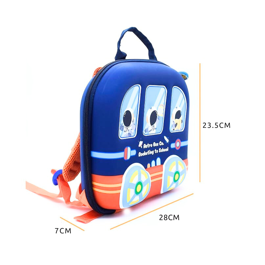Kids Bus Backpack | Premium Kawaii-Q Brand | Stylish and Comfortable | Spacious | Travelling or School | Ideal for Kids (3–6 Years)