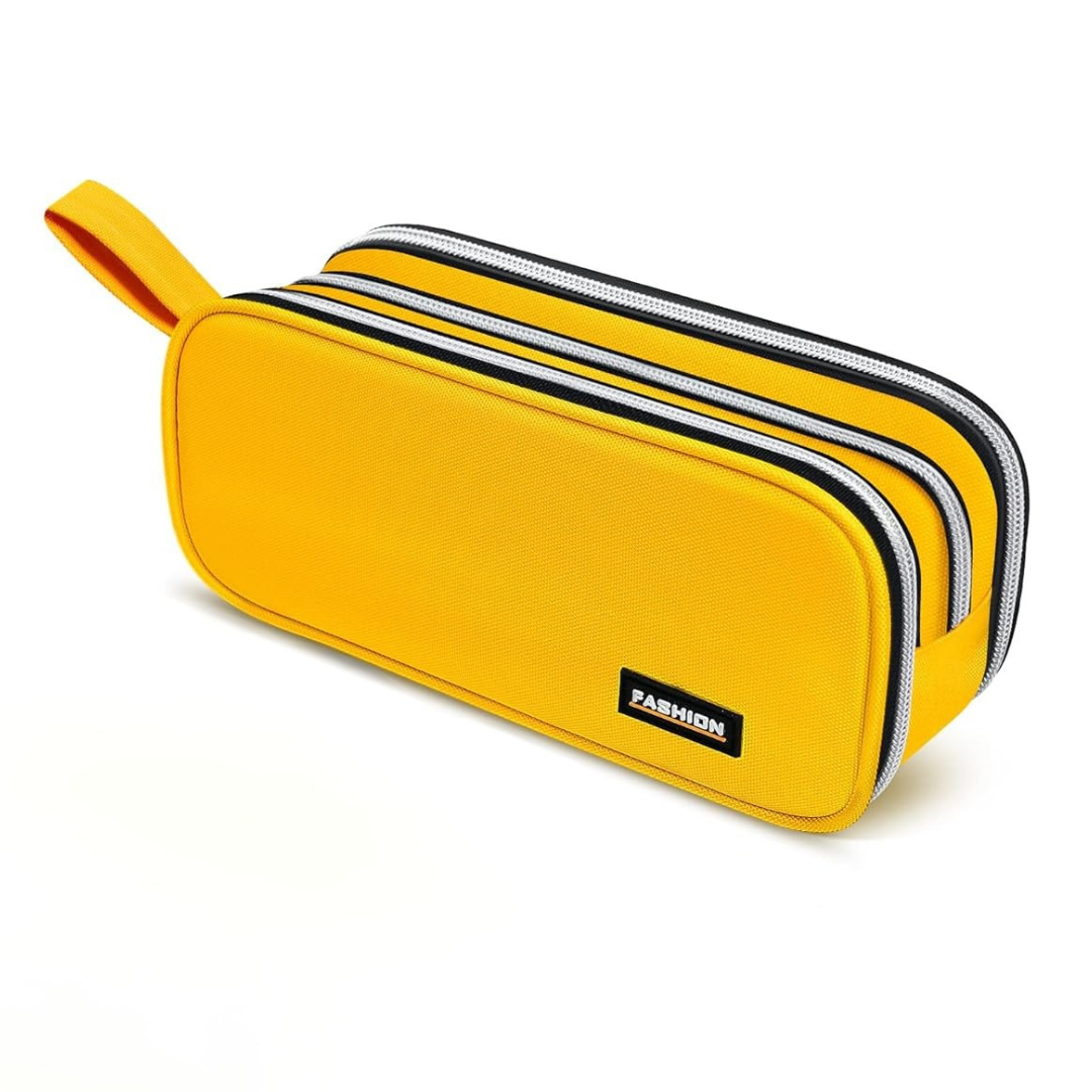 Fashion Pouch | Multifunctional Large Capacity Pencil Case| 3 Zippers Storage | Ideal for Students and Professionals