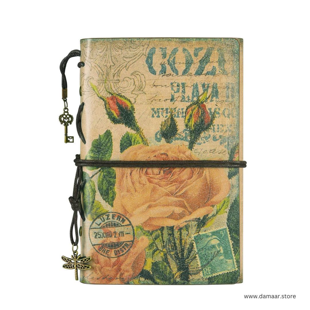 Vintage Leather Diary| Refillable Notebook with Lock Strap |  Zipper Pocket Inside | Great Gift Idea