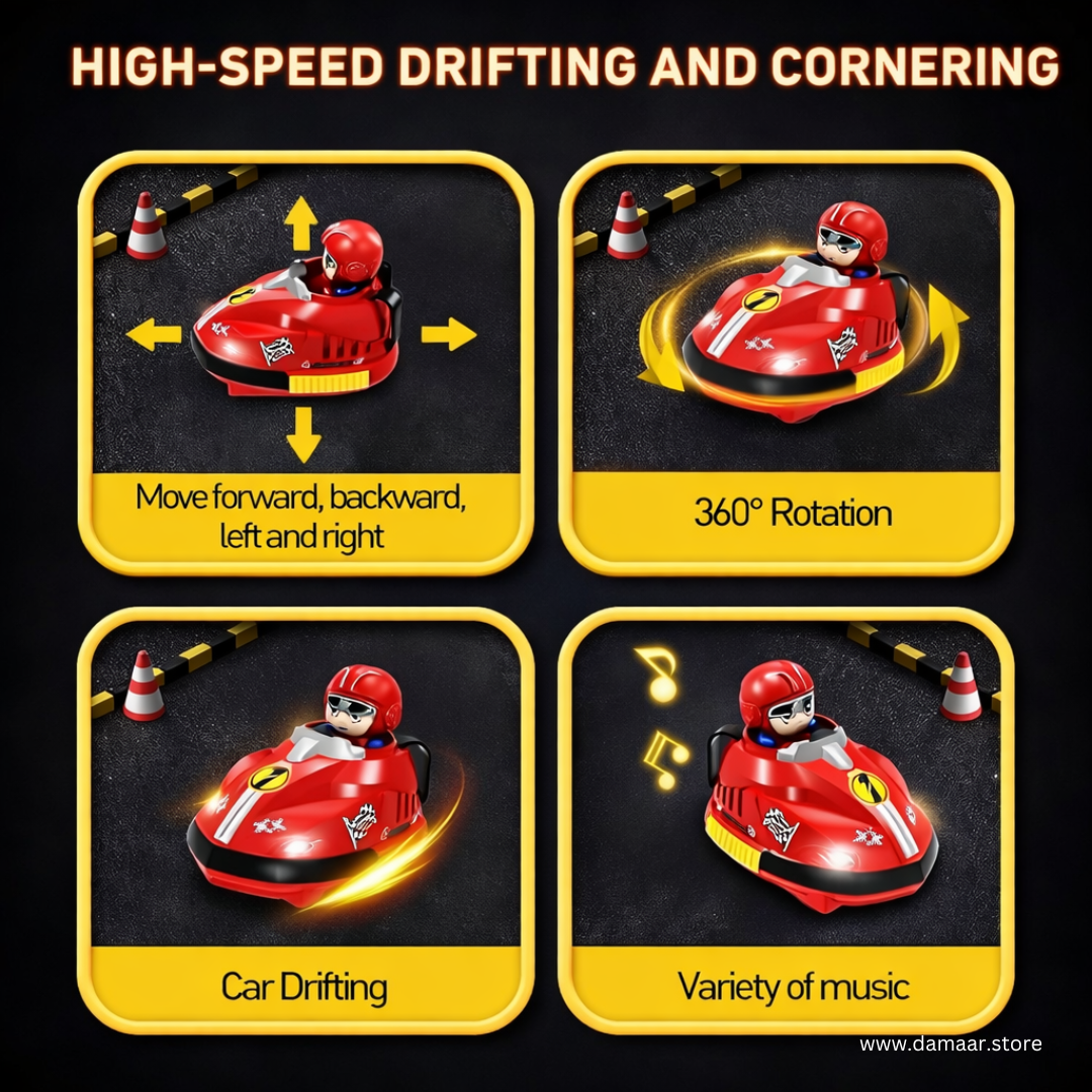Go-Kart Multiplayer Car | Bumper - Dashing Car | Interactive Game Play | Spin, Light, Music | Perfect Gift