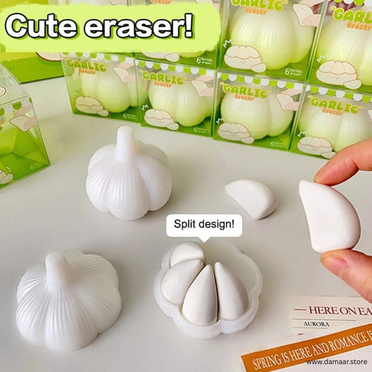 Cute Garlic Eraser | Smooth and Effective Eraser | Attractive and Fun | Available in Pack of One and Two