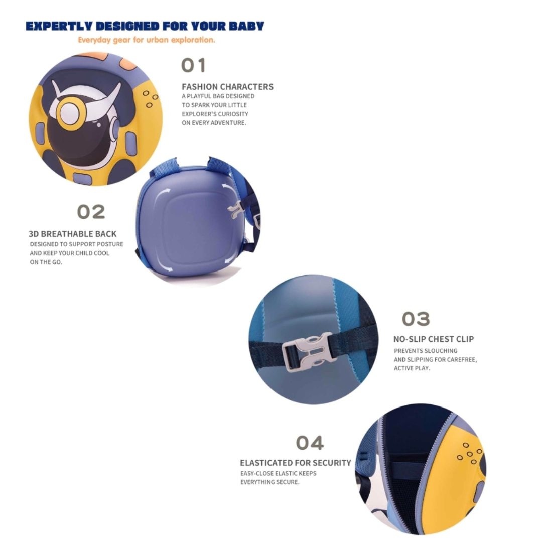 Stars Mars Backpack | Kawaii-Q, 3D Breathable Back | Comfort and Compact | Gift