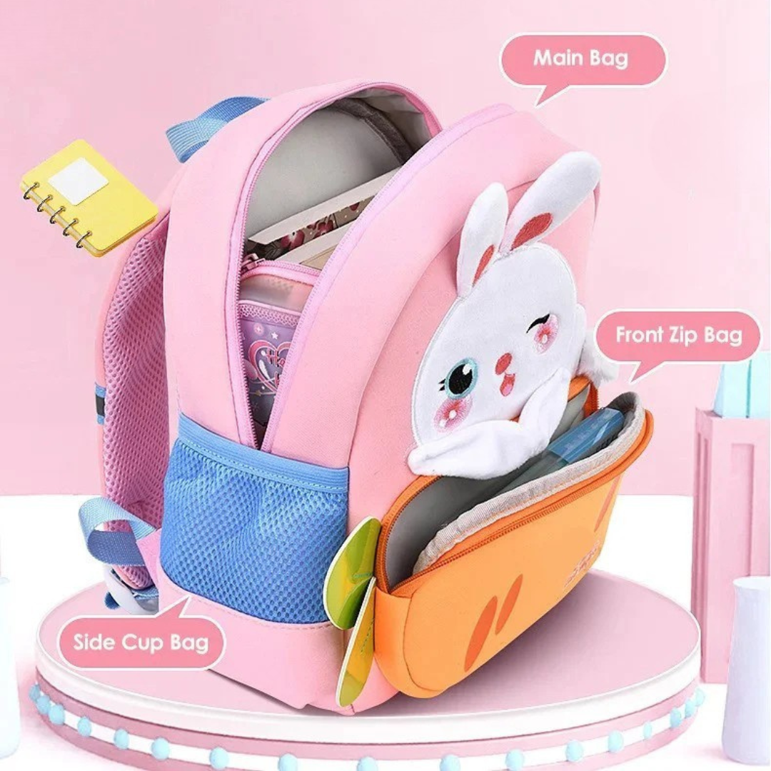 Bunny 3D Backpack | Cute and Stylish | Durable Material | Travelling or School | Ideal for kids 3-6 Years