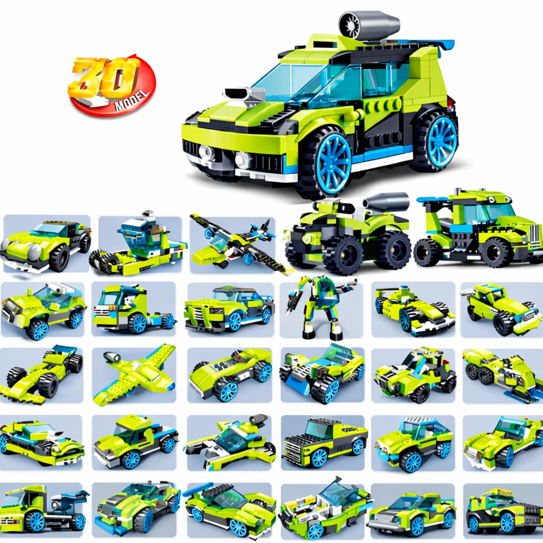 Rocket Rally Car | Build 30 Unique Vehicles | Multificence, Lego Blocks | For Kids Aged above 6 Years | Gift Set