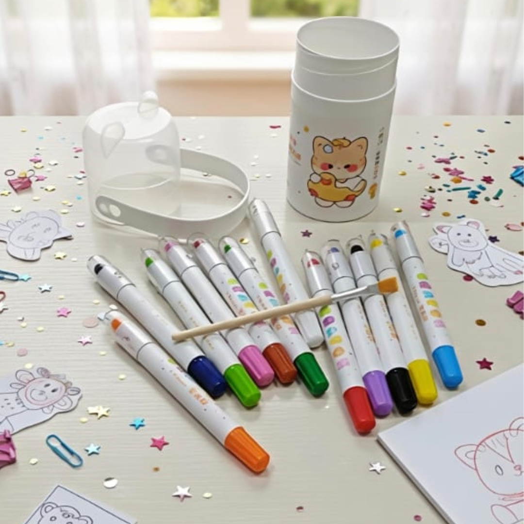 Silky Smooth Crayons | Beautiful Watercolour Effects | 12 vibrant colours | Convenient Portable Case with Handle