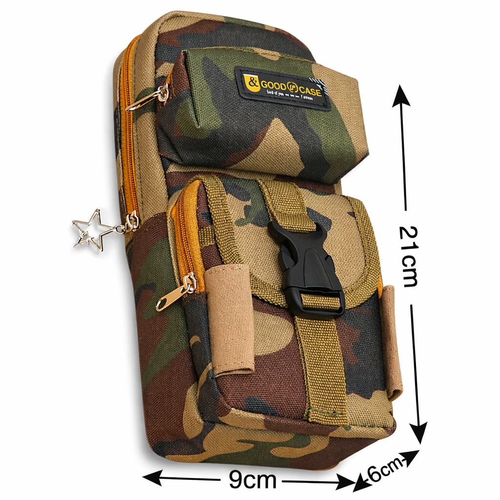 Military Theme Pencil Pouch | Compact and Spacious| Stationery Storage  | Bold and Stylish Look