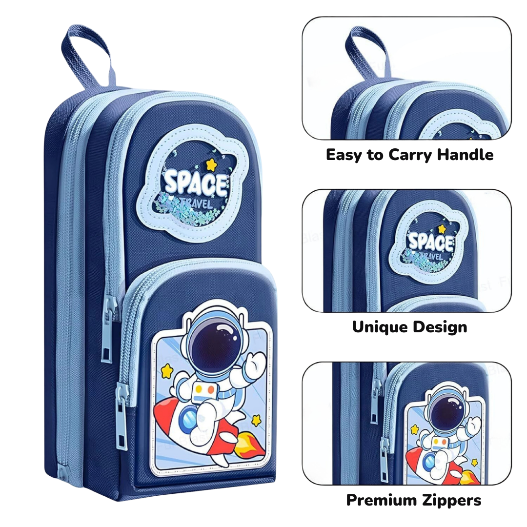 Cute Cartoon Stationery Pouch | Large Capacity Pencil Case Design | Durable Fabric | Ideal for Students