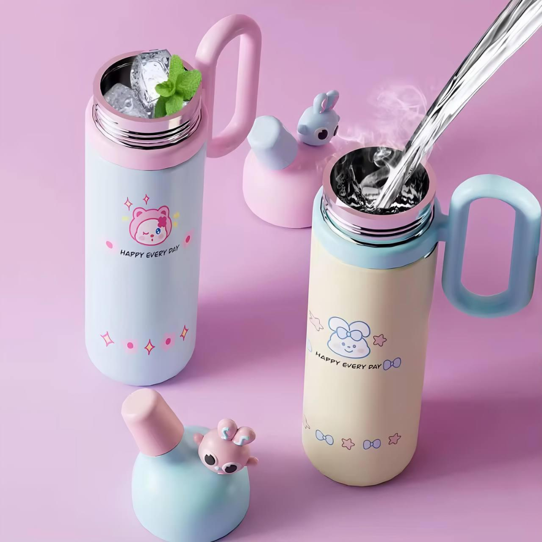 Happy Cartoon Tumbler Bottle | Stainless Steel Vacuum Insulated | 800ML Large Capacity | For all Ages