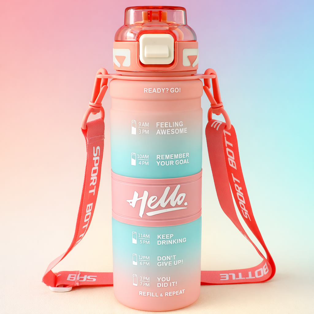 Colourful PowerSip Bottle | 1000 ML Capacity Sipper | Stylish and Functional | Ideal for School, Sports or Office