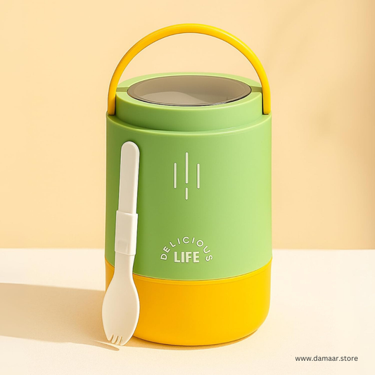 Yummy Buddy Lunch Box | 900ML Large Capacity | Stainless Steel Durable and Safe | Includes Cutlery | 3 layers Storage