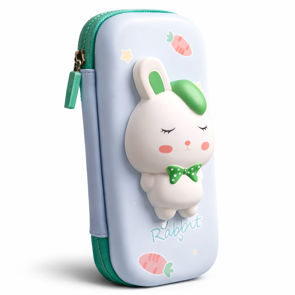 Cute 3D Plushy Pencilcase | Durable EVA Hardshell Material | Compact and Spacious | School Kids