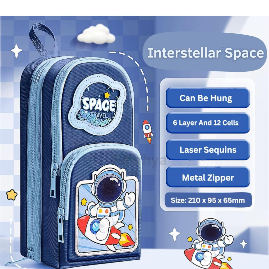 Cute Cartoon Stationery Pouch | Large Capacity Pencil Case Design | Durable Fabric | Ideal for Students