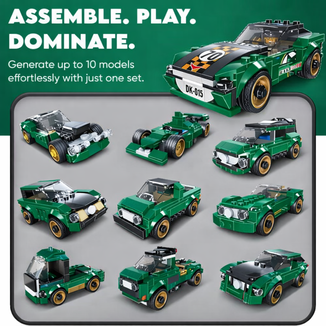 Super Racing Blocks Car | Build 10 Unique Vehicles | Multificence, Lego Style | For Kids Aged above 6 Years | Gift Set