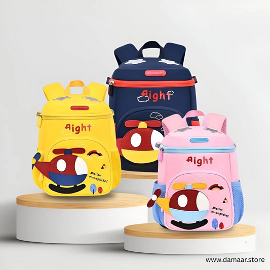 Helicopter Backpack | Kids Backpack | Ideal for Age 3 to 6 | School or Travel | Stylish | Compact