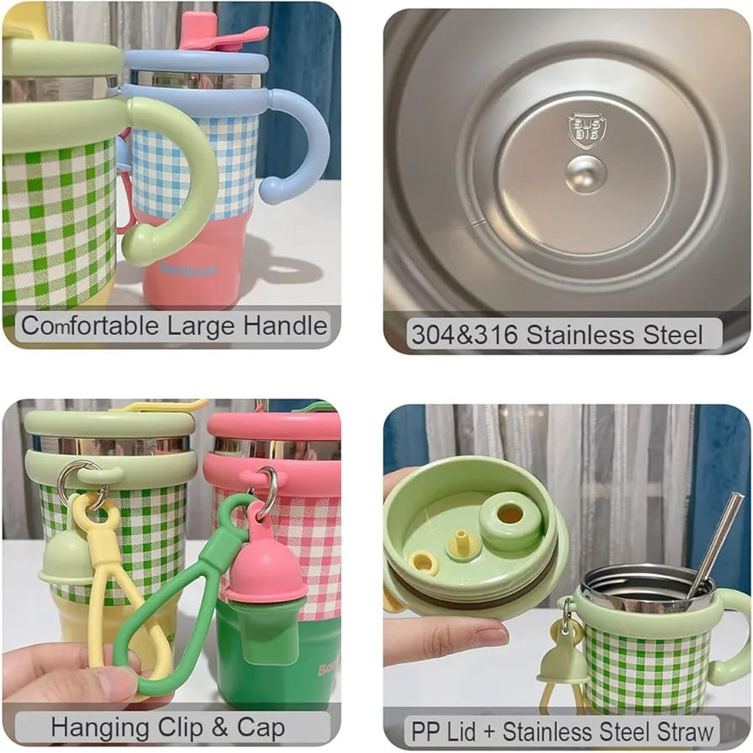 Joy Sip Tumbler | Stylish & Attractive Checkered Design | 600 ML Capacity | Premium Stainless Steel | Ideal for Home, Office and Outdoor