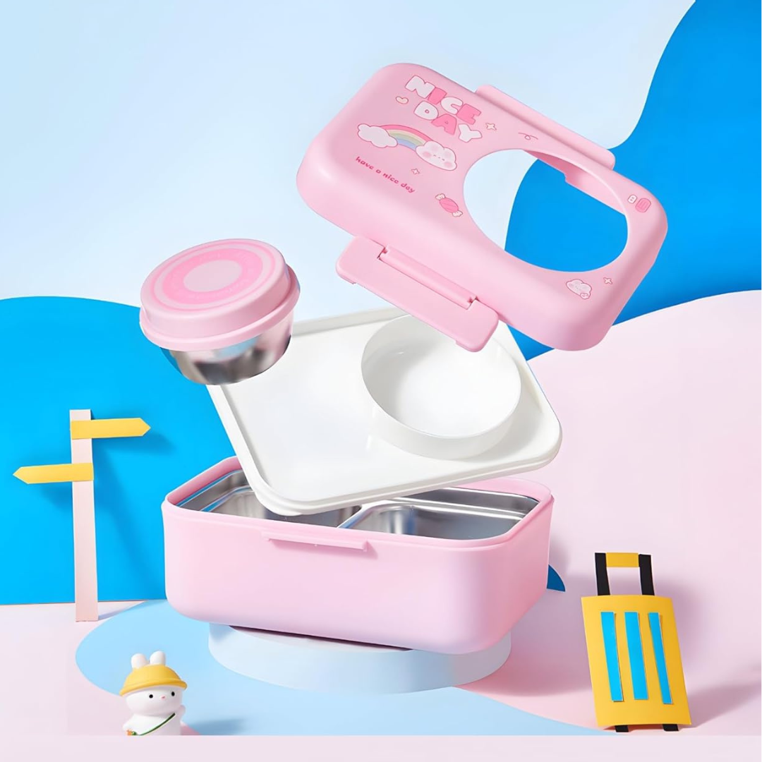 Camera Style Lunch Box | Stainless Steel | Secure Lock | Lightweight and Portable | For Travel, Picnic or School