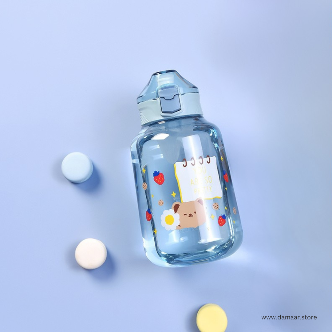 Cute Jumbo Water Bottle | 1200 ML Capacity | BPA Free | Leakproof Design | For School, Travel, and Outdoor Activities