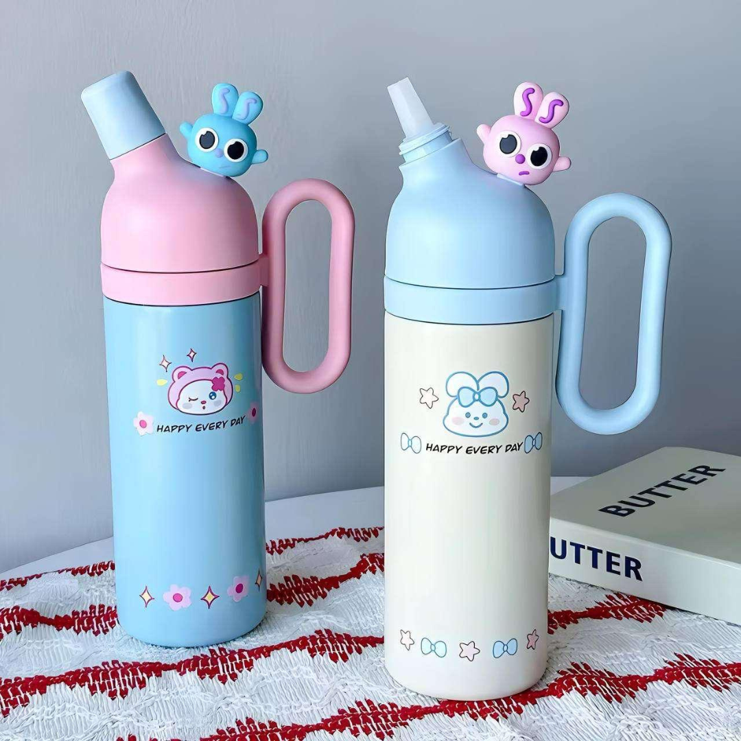 Happy Cartoon Tumbler Bottle | Stainless Steel Vacuum Insulated | 800ML Large Capacity | For all Ages