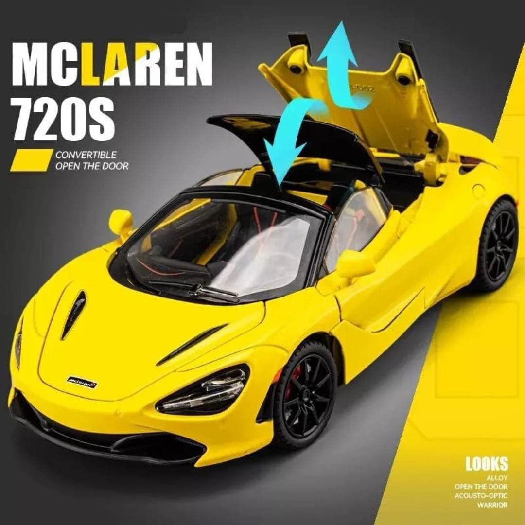 McLaren Supercar | 1:24 Large Size | Premium and Rich Look | Die Cast Metal Pull Back | Lights and Music