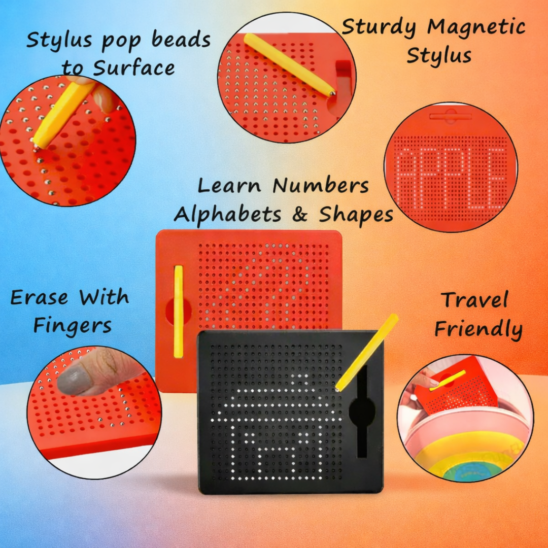 Magnetic Drawing Board | Erasable | Magnetic Stylus Pen included | Gift for Kids ages 3+