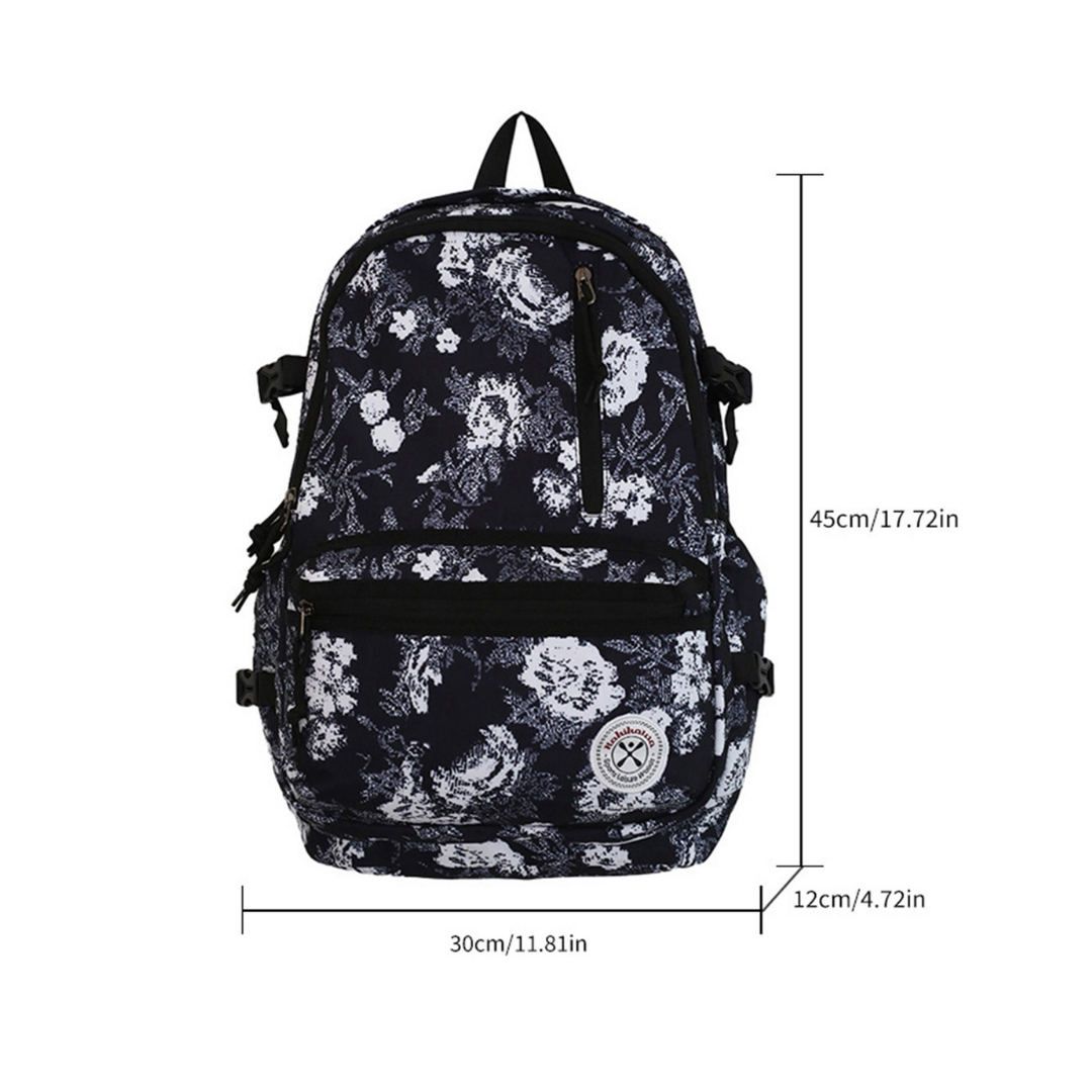 Trendy Floral Backpack | Multi Compartment Spacious | Water Resistant | School, College and Travels | Ideal for Teens & Adults