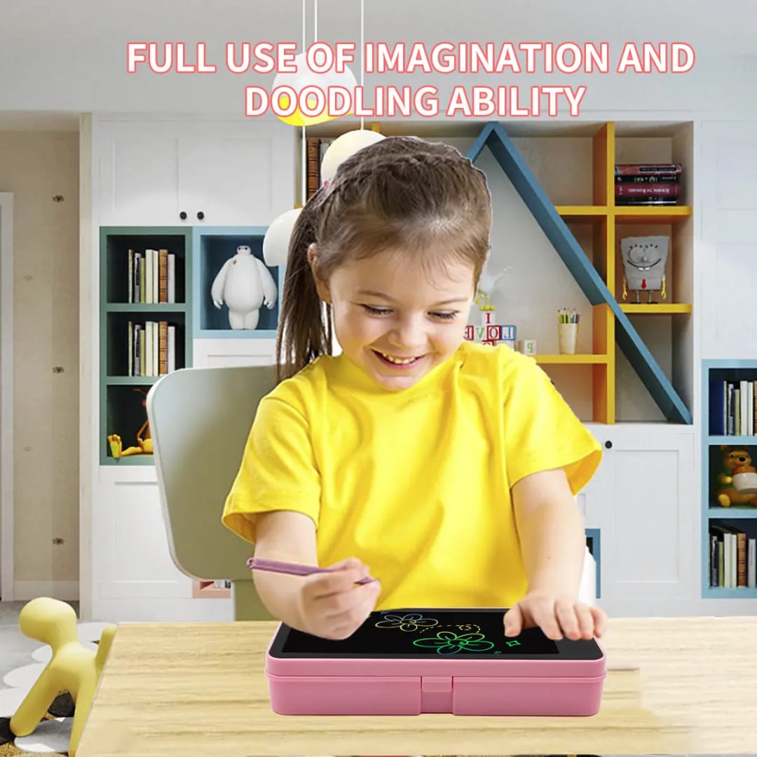 LCD Writing Tablet Pencil Case | 2-in-1 Digital Writing Pad with Stylus | Stationery Storage Case | Ideal for School & Gifting