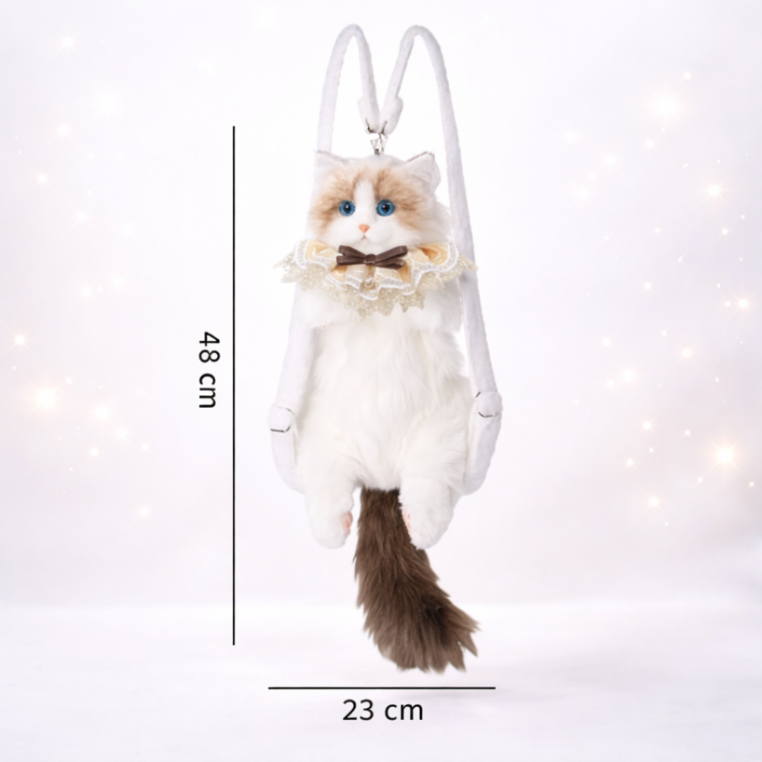 Cute Cat Fur Bag | Soft Plush Doll | Spacious Interior | Carry Essentials in Style | Great Gift