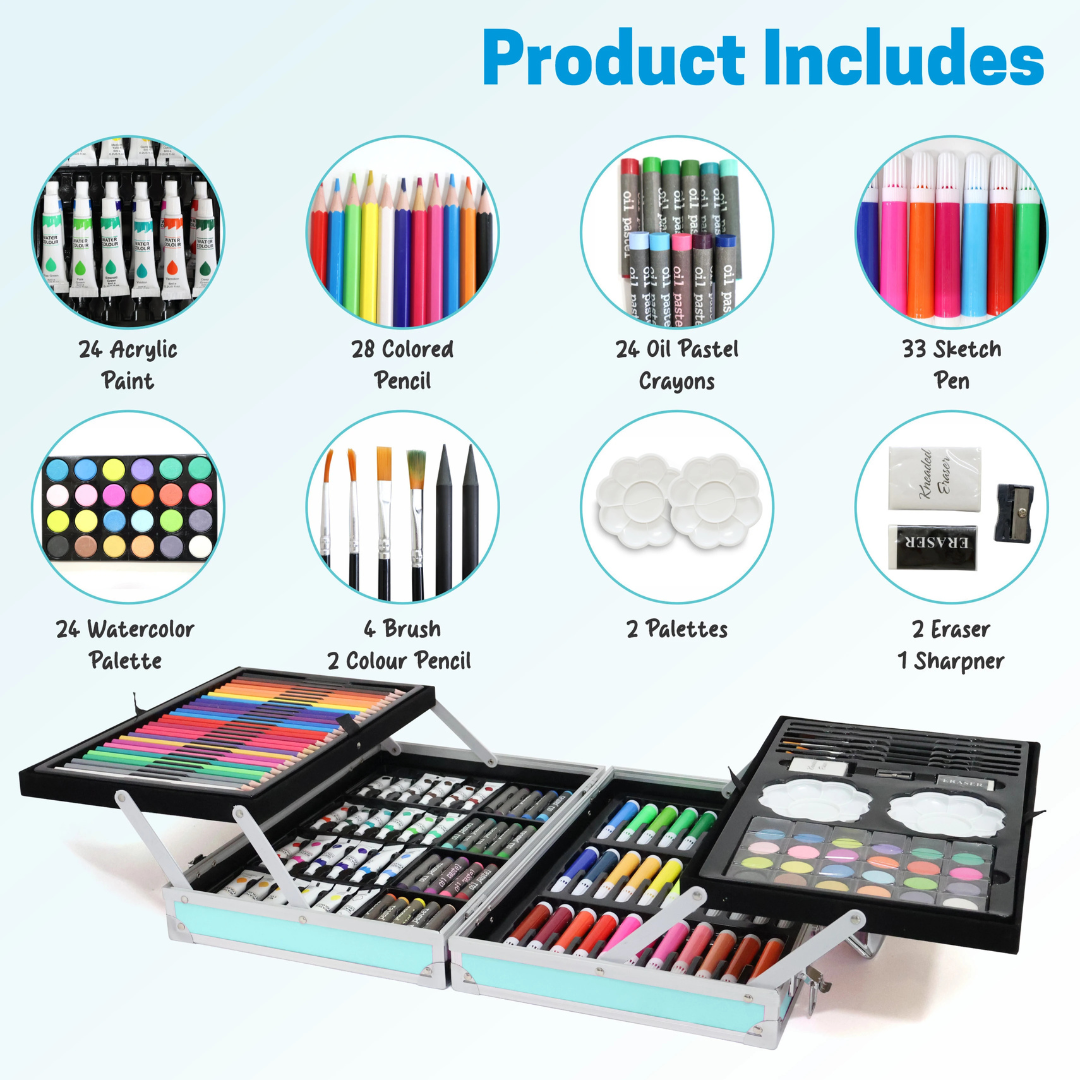 Art Kit in Portable Suitcase Style | Multiple Colouring Options | Professional Drawing Kit | Return Gift