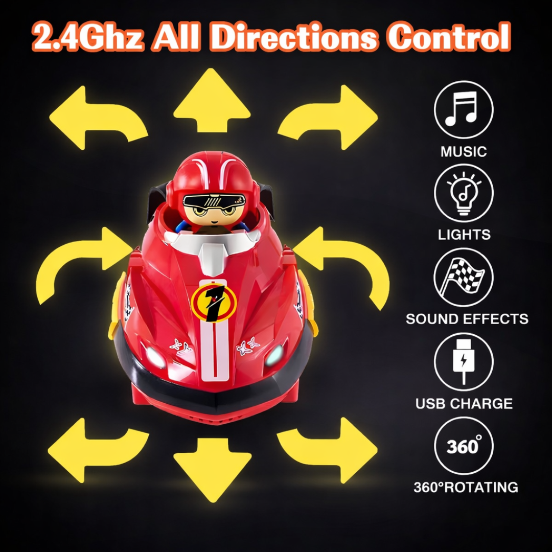 Go-Kart Multiplayer Car | Bumper - Dashing Car | Interactive Game Play | Spin, Light, Music | Perfect Gift