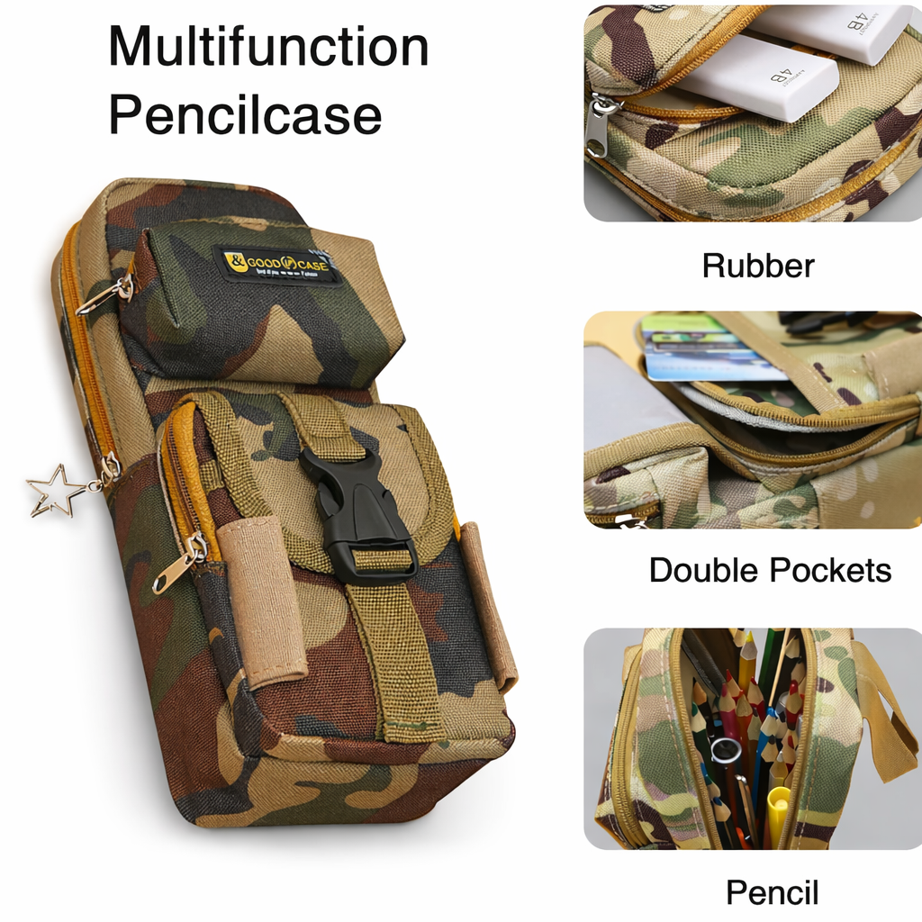 Military Theme Pencil Pouch | Compact and Spacious| Stationery Storage  | Bold and Stylish Look