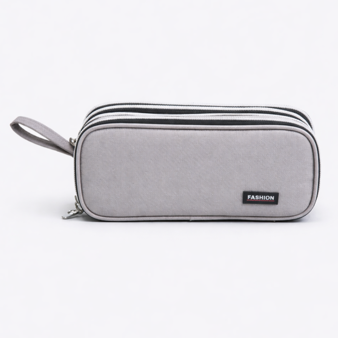 Fashion Pouch | Multifunctional Large Capacity Pencil Case| 3 Zippers Storage | Ideal for Students and Professionals