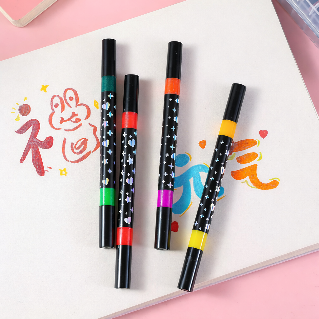 Glitter Dual Tip Marker Pen | Very Shiny and Stunning | Rich Colour | Available in 24 and 48 Colours | Art and Craft