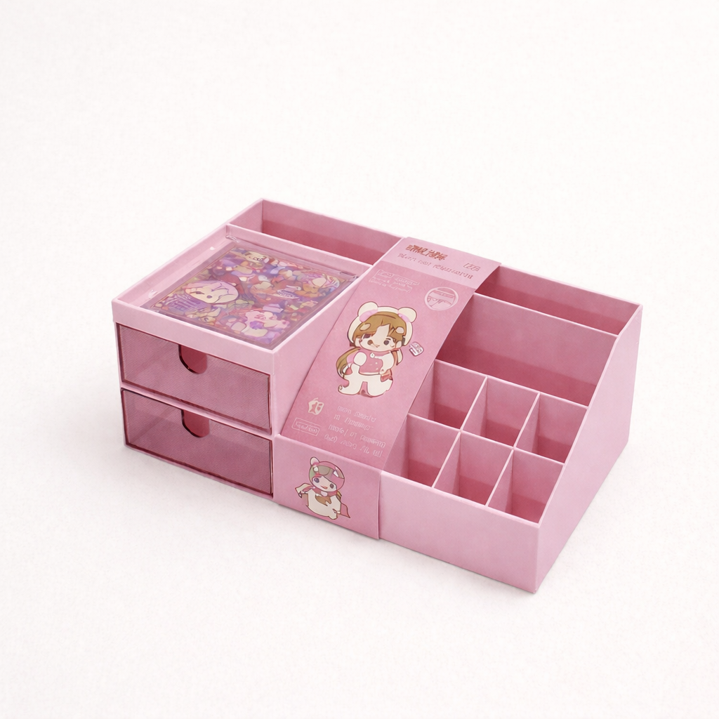 Sleek Desk Organizer | Multipurpose Storage Box | Save Space | Home or Office Use