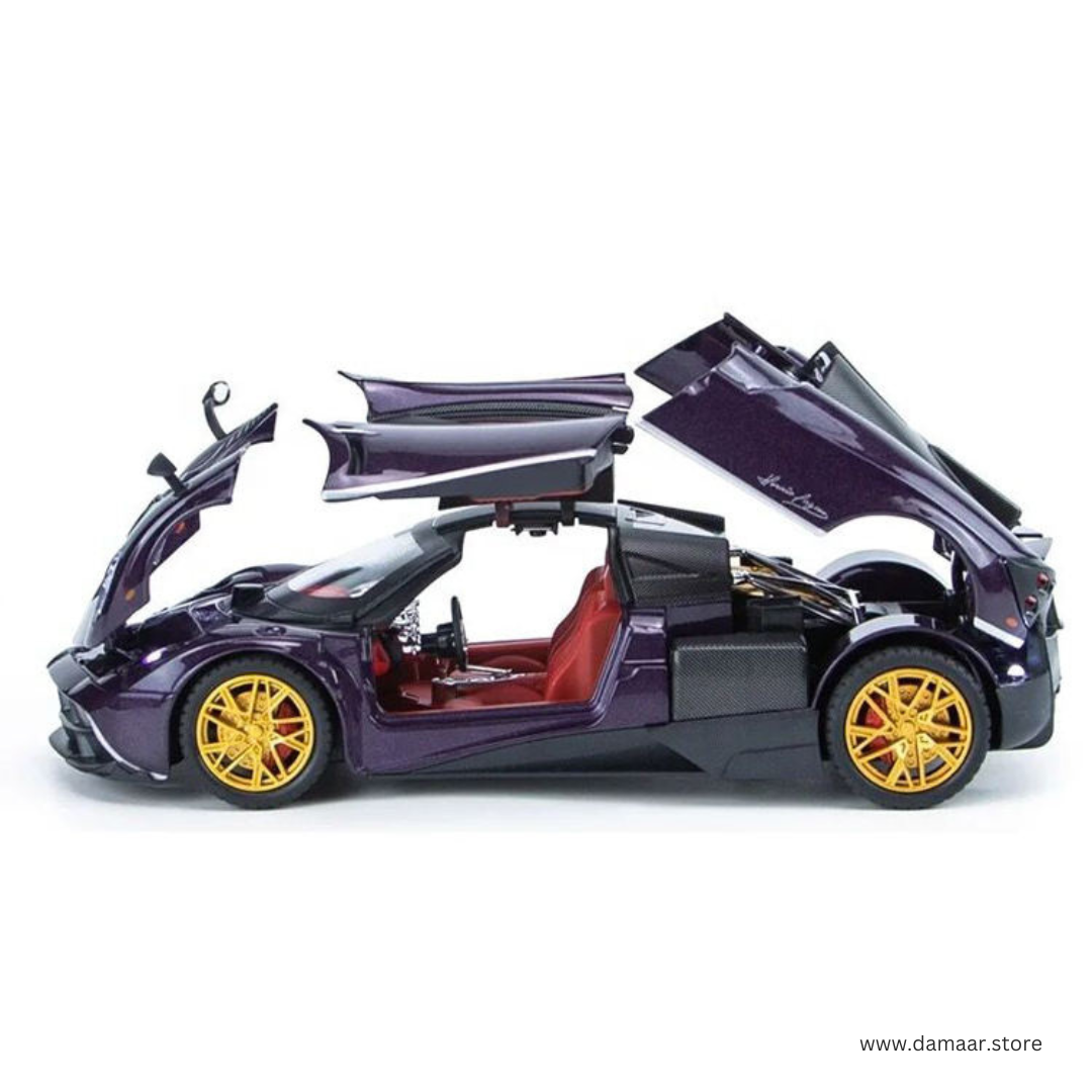 Pagani Huayra Supercar | Smart and Fast | 1:24 Large Size | Premium and Rich Look | Die Cast Metal Pull Back | Lights and Music