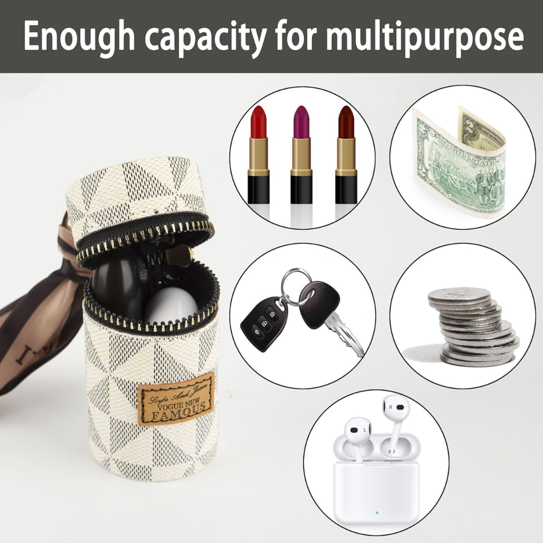 Elegant Mini Purse Keychain | Compact organizer for Lipstick, Cash, Keys, Coin, Earbuds