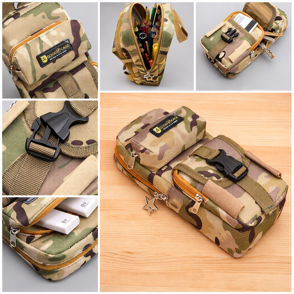 Military Theme Pencil Pouch | Compact and Spacious| Stationery Storage  | Bold and Stylish Look