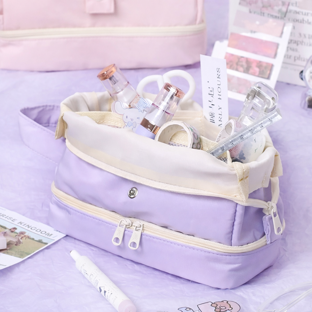 HappyPocket Pouch | Compact and Spacious| Stationery, Cosmetics Storage or Travel Essentials | Ideal for Girls