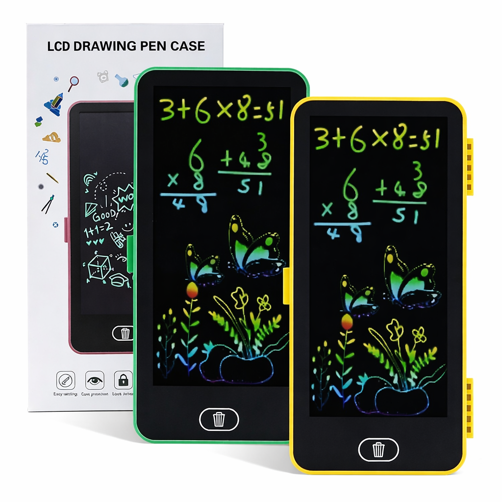 LCD Writing Tablet Pencil Case | 2-in-1 Digital Writing Pad with Stylus | Stationery Storage Case | Ideal for School & Gifting