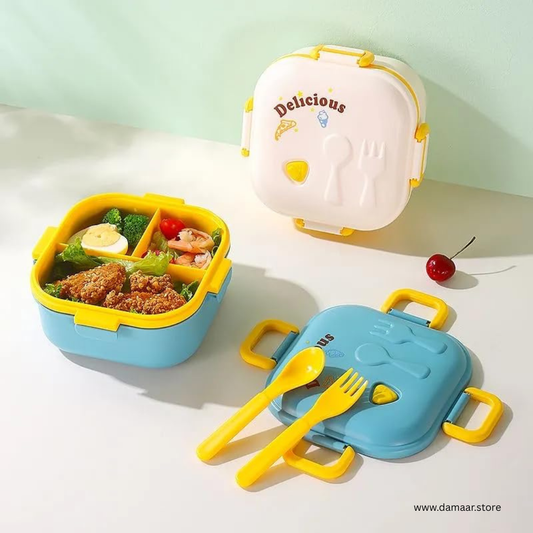Delicious Lunch Box | Large Capacity | Safe PP Material | 2 layers and Multi-Compartment | Easy to Carry