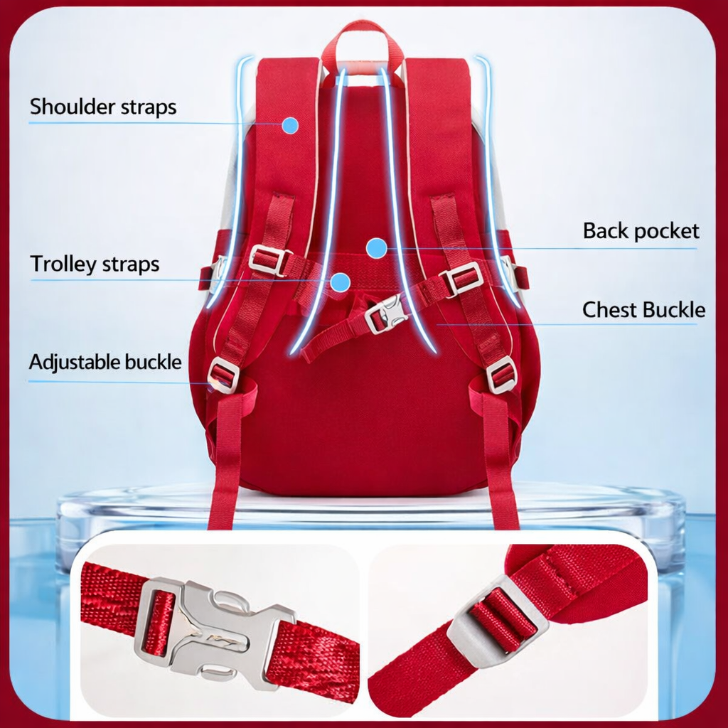 Cool Breeze Smart Backpack | Multiple Compartments Plus a Back Pocket | Water Resistant | School, College and Travels | Boys and girls aged 8 to 14 years